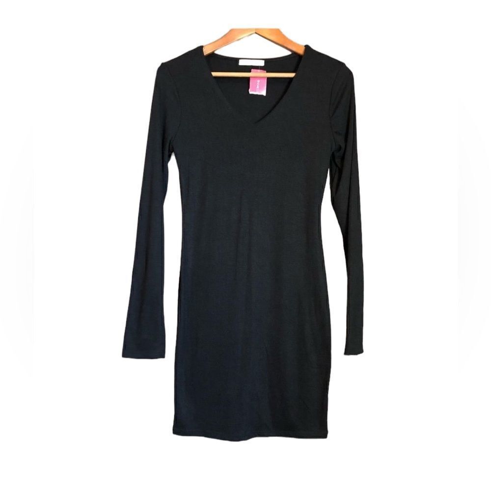 Active USA Classic Black Long Sleeve Dress